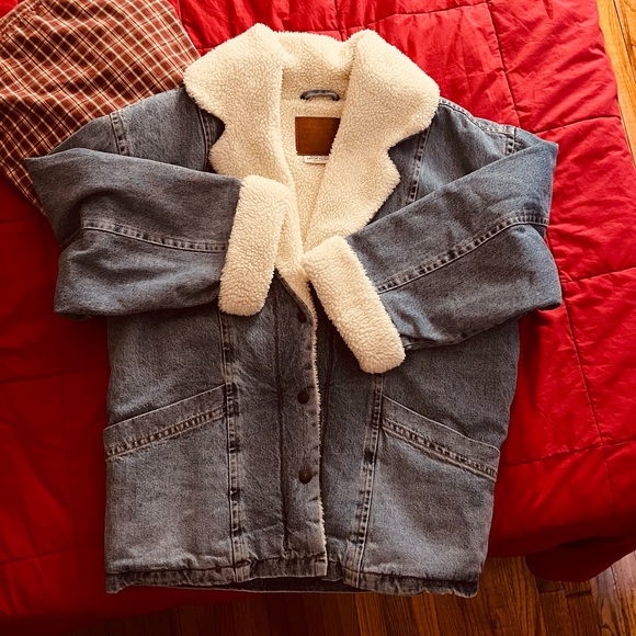LEVIS retro Sherpa collar jean jacket coat - Picture 1 of 3